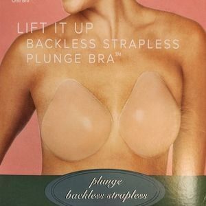 Backless, Strapless plunge adhesive bra